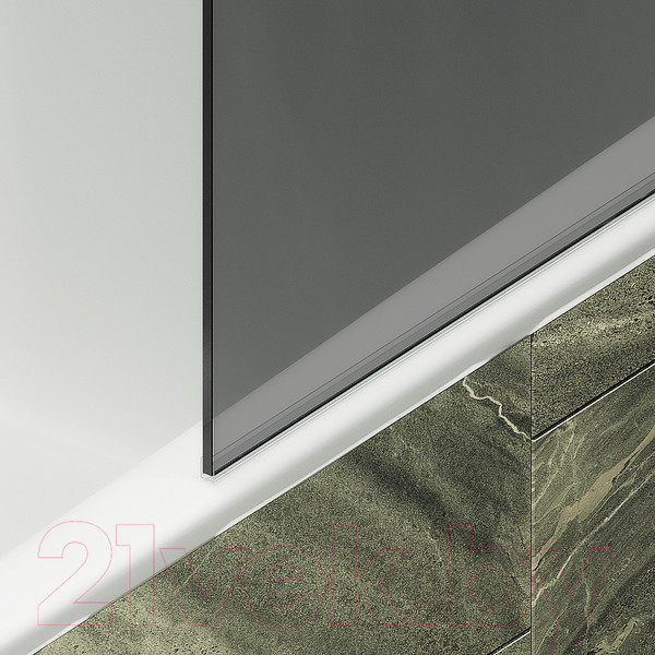 Изображение товара Стеклянная шторка для ванны MaybahGlass MGV-79-6ш (графитовое стекло/черный)