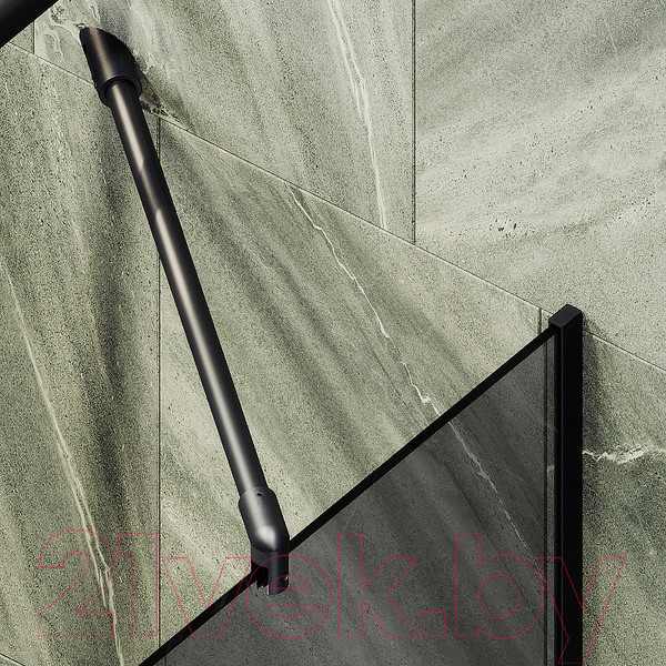 Изображение товара Стеклянная шторка для ванны MaybahGlass MGV-82-6у (графитовое стекло/черный)