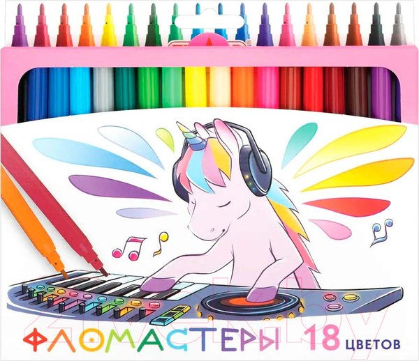 Изображение товара Фломастеры Пифагор Единорог / 152449 (18шт)