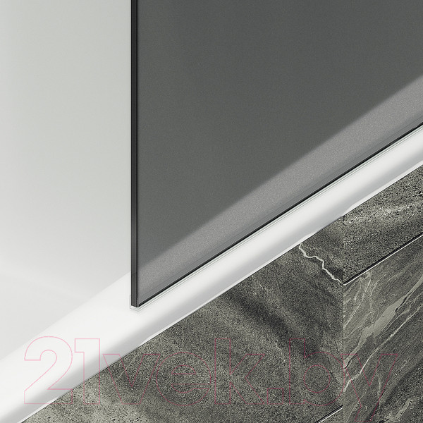 Изображение товара Стеклянная шторка для ванны MaybahGlass MGV-86-1ш (графитовое матовое стекло/белый матовый)