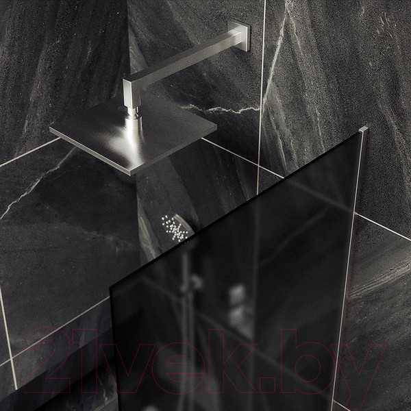 Изображение товара Стеклянная шторка для ванны MaybahGlass MGV-85-5у (графитовое матовое стекло/хром матовый)