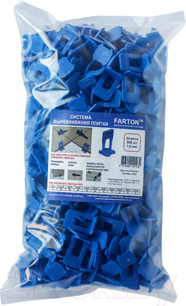 Изображение товара Клипсы для выравнивания плитки Farton 1.0мм (500шт)