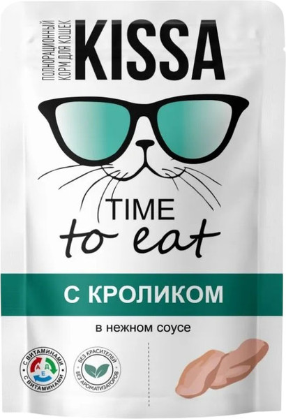 Изображение товара Влажный корм для кошек Kissa С кроликом в соусе (28x75г)