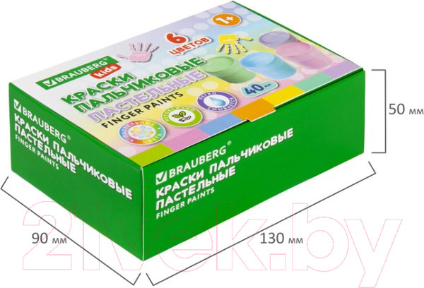 Изображение товара Пальчиковые краски Brauberg Kids / 192398 (6цв)
