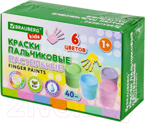 Изображение товара Пальчиковые краски Brauberg Kids / 192398 (6цв)