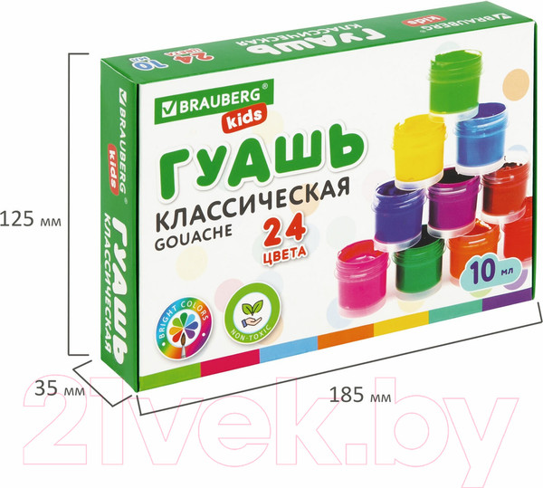Изображение товара Гуашь Brauberg Kids New / 192370 (24цв)