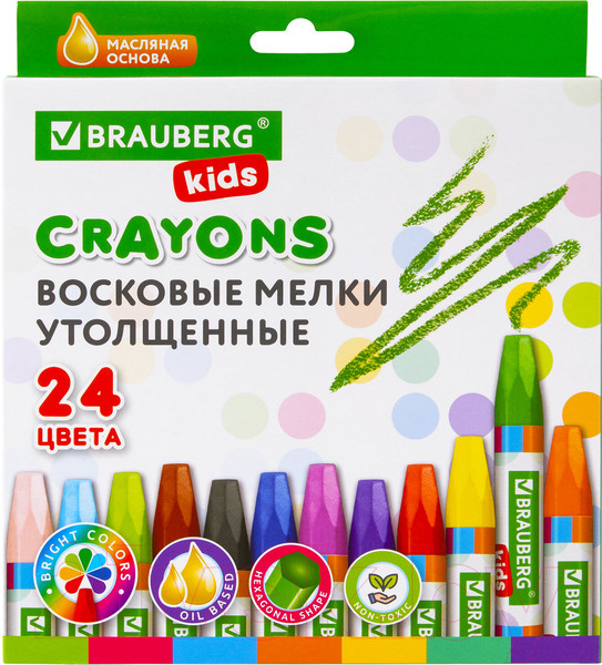 Изображение товара Восковые мелки Brauberg Kids / 271694 (24цв)