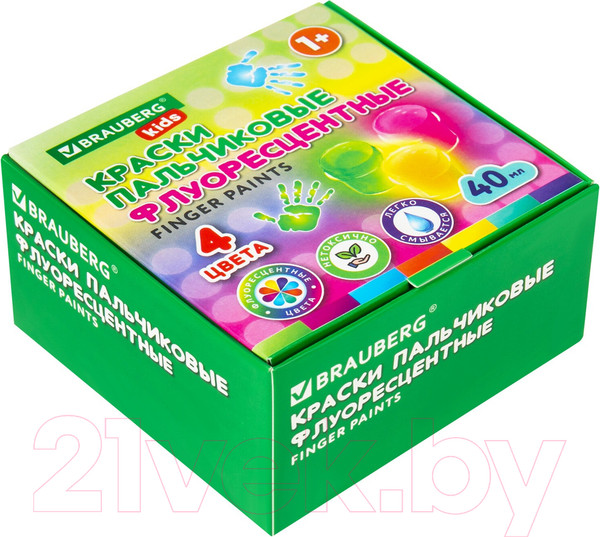 Изображение товара Пальчиковые краски Brauberg Kids / 192399 (4цв)