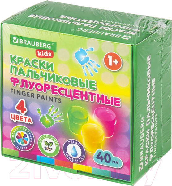 Изображение товара Пальчиковые краски Brauberg Kids / 192399 (4цв)