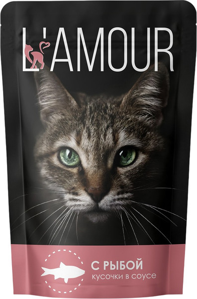 Изображение товара Влажный корм для кошек L'amour С рыбой в соусе (28x75г)