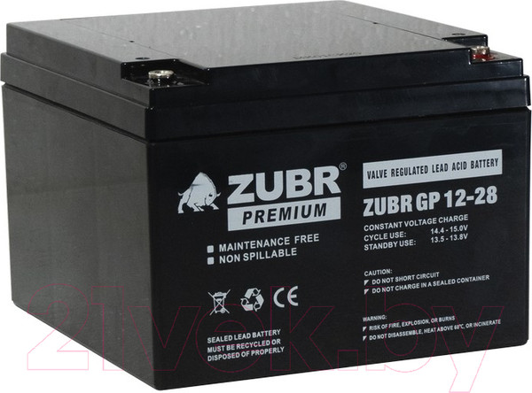 Изображение товара Аккумуляторная батарея Zubr GP 12V (28 А/ч)