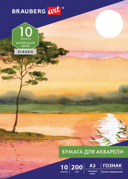 Изображение товара Набор бумаги для рисования Brauberg Art Classic. Холст / 125222 (10л)