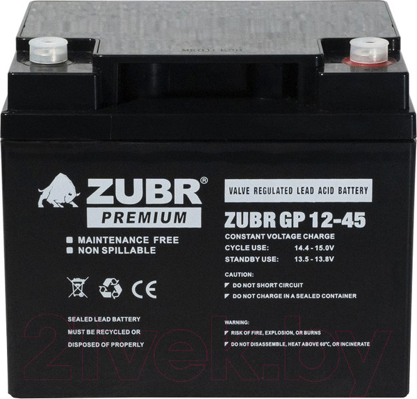 Изображение товара Аккумуляторная батарея Zubr GP 12V (45 А/ч)