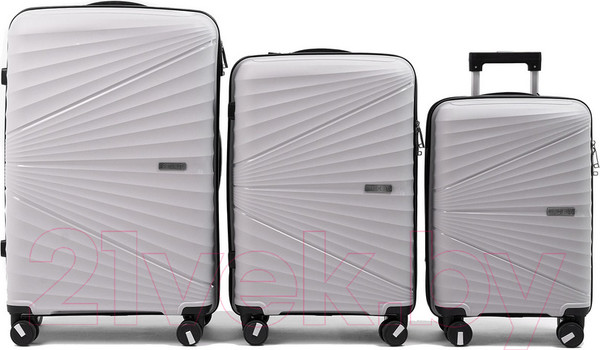 Изображение товара Набор чемоданов Pride РР-9702 (3шт, светло-серый)