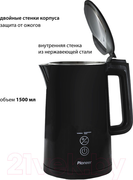 Изображение товара Электрочайник Pioneer KE577M (черный)