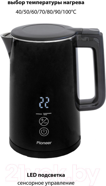 Изображение товара Электрочайник Pioneer KE577M (черный)