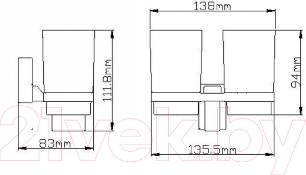 Изображение товара Набор стаканов для зубной щетки и пасты Wisent WP2608