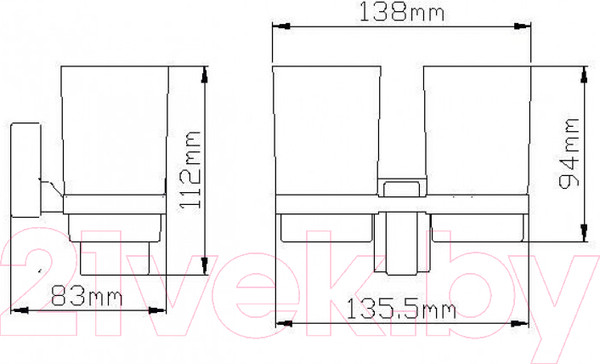 Изображение товара Набор стаканов для зубной щетки и пасты Wisent WP2708