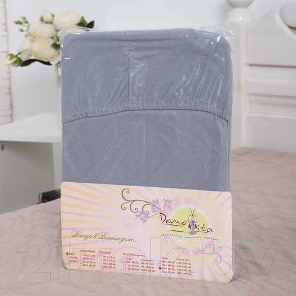 Изображение товара Простыня Атра 140x200x20 / 10416916 (серая дымка)