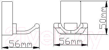 Изображение товара Крючок для ванной Wisent WP2605-2 (брезентово-серый)