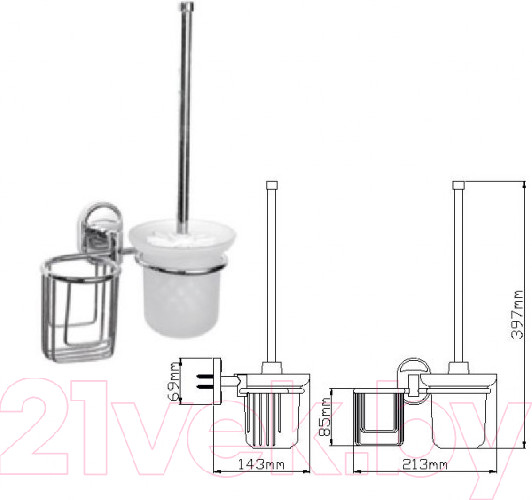 Изображение товара Ершик для унитаза Wisent WP2810-1
