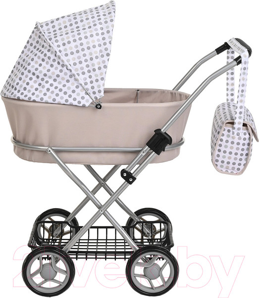 Изображение товара Коляска для куклы Pituso 9325B (серый/горошек)