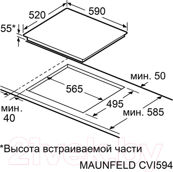 Изображение товара Индукционная варочная панель Maunfeld CVI594STBKC