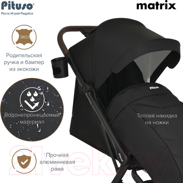 Изображение товара Детская прогулочная коляска Pituso Matrix / A19  (черный)