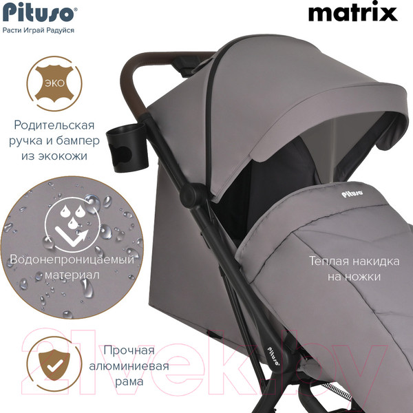 Изображение товара Детская прогулочная коляска Pituso Matrix / A19 (графит)