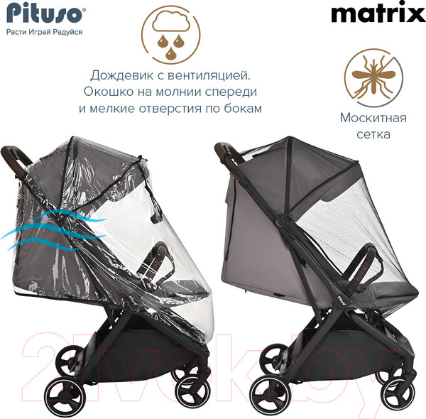Изображение товара Детская прогулочная коляска Pituso Matrix / A19 (графит)