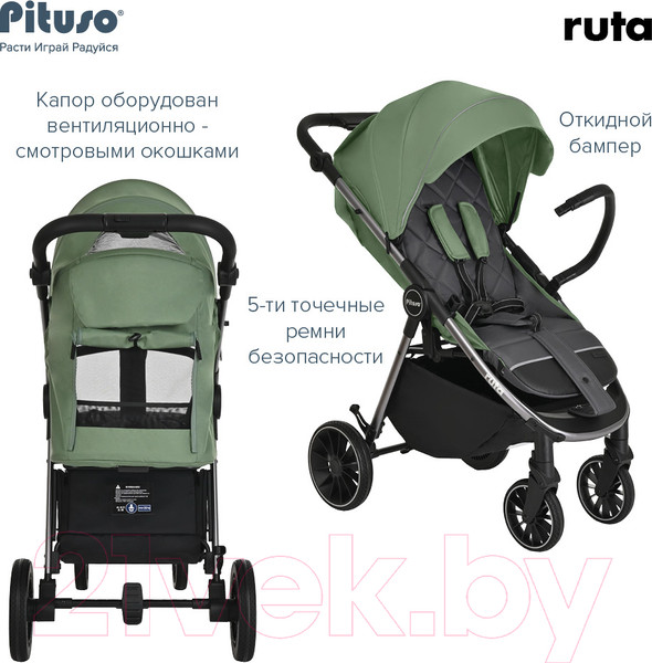 Изображение товара Детская прогулочная коляска Pituso Ruta / BD206 (зеленый)