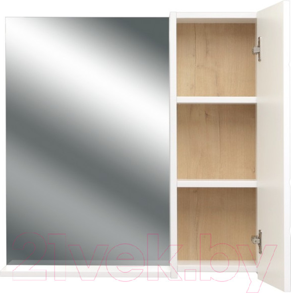 Изображение товара Шкаф с зеркалом для ванной Doratiz Фьорд 70 R / 2711.160 (белый/дуб бунратти)