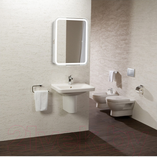 Изображение товара Шкаф с зеркалом для ванной Doratiz Аква Плюс 60 / 2711.937 (белый,с подсветкой)