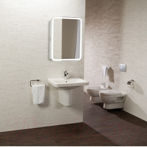 Изображение товара Шкаф с зеркалом для ванной Doratiz Аква Плюс 60 / 2711.937 (белый,с подсветкой)