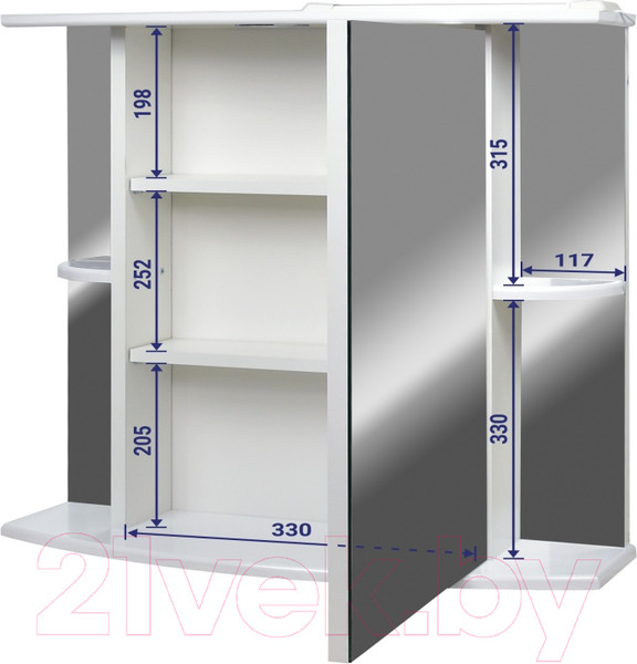 Изображение товара Шкаф с зеркалом для ванной Doratiz София 60 R / 2712.230 (белый,с подсветкой)