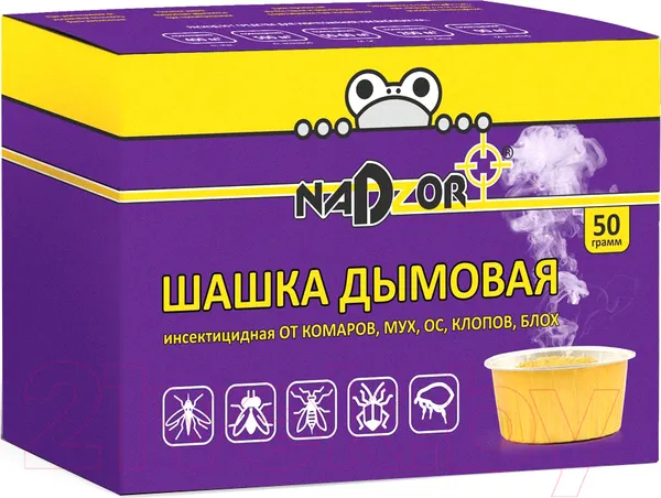 Изображение товара Шашка дымовая от насекомых Nadzor Инсектицидная (50г)