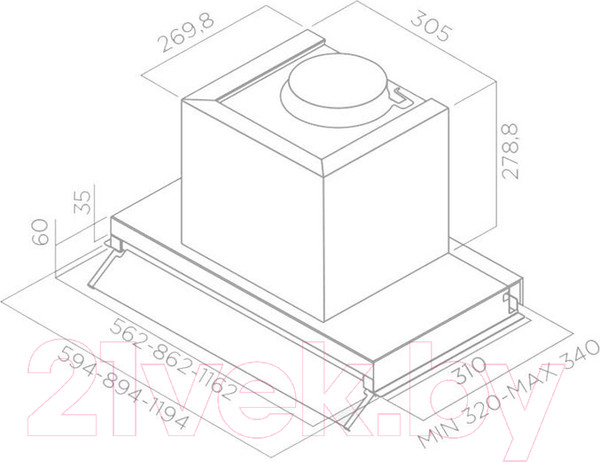 Изображение товара Вытяжка скрытая Elica Boxin LX/IX/A/60