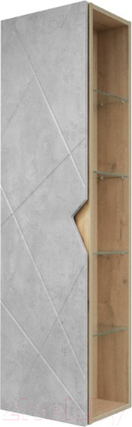 Изображение товара Шкаф-пенал для ванной Doratiz Фьорд 40 L / 2712.304 (дуб бунратти/цемент, с подвесной)