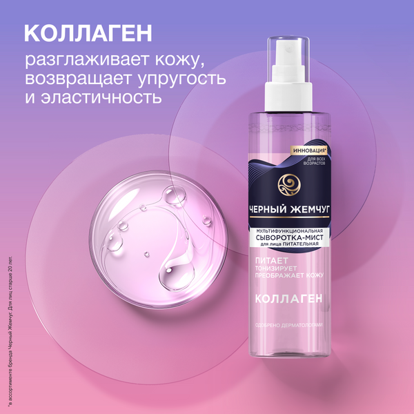 Изображение товара Спрей для лица Черный жемчуг Питательная Мультифункциональная Сыворотка-мист (115мл)