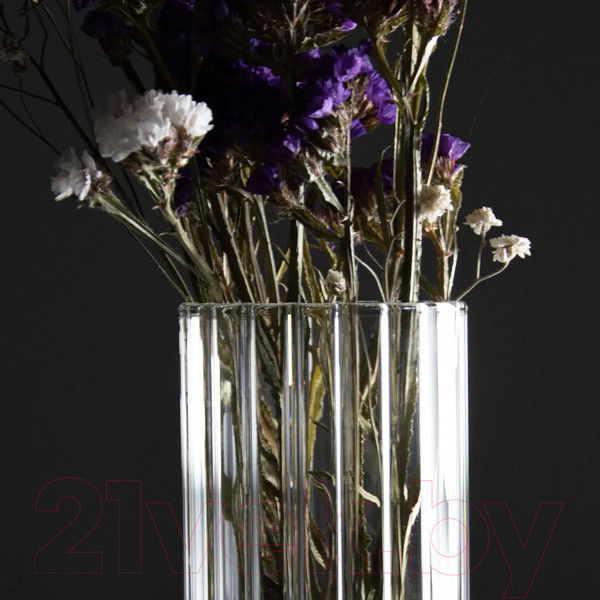 Изображение товара Ваза Элетех Тубо 8x25 / 4840900077 (рифленый прозрачный)