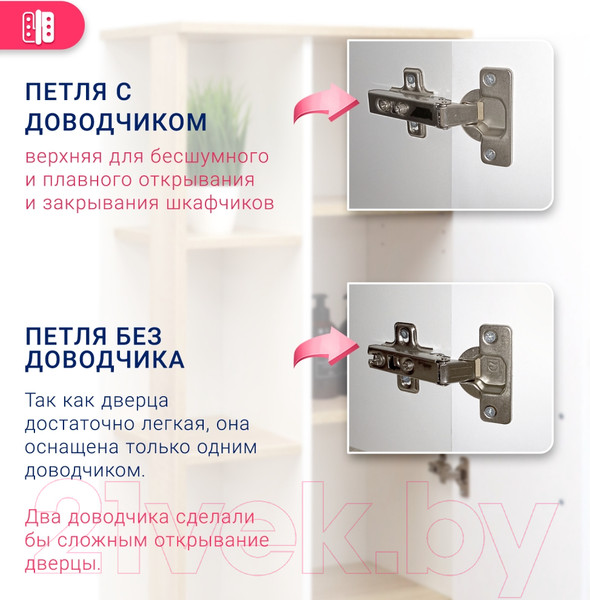 Изображение товара Шкаф-полупенал для ванной Doratiz Гавайи 50 R / 2712.301 (дуб сонома/белый)