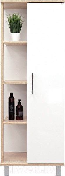 Изображение товара Шкаф-полупенал для ванной Doratiz Гавайи 50 R / 2712.301 (дуб сонома/белый)