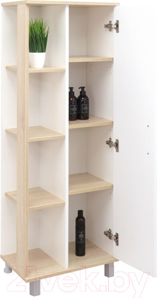 Изображение товара Шкаф-полупенал для ванной Doratiz Гавайи 50 R / 2712.301 (дуб сонома/белый)