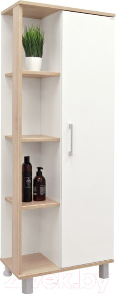 Изображение товара Шкаф-полупенал для ванной Doratiz Гавайи 50 R / 2712.301 (дуб сонома/белый)