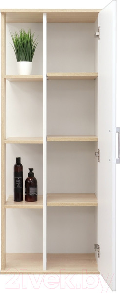 Изображение товара Шкаф-полупенал для ванной Doratiz Гавайи 50 R / 2712.302 (дуб сонома/белый, подвесная)