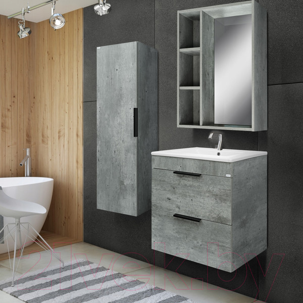 Изображение товара Шкаф-полупенал для ванной Doratiz Родос 36 / 2712.399 (метрополитан грей,подвесная)