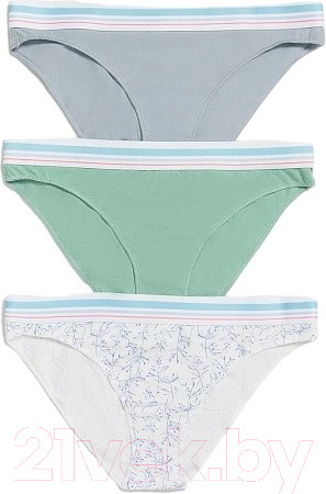 Изображение товара Комплект женских трусов Mark Formelle 412298-3 (р.94, акварельные веточки на молочном)