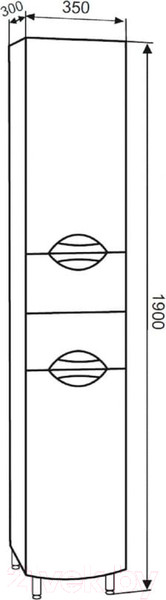 Изображение товара Шкаф-пенал для ванной Doratiz Афина 35 L / 2712.291 (белый,напольный)
