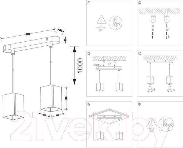 Изображение товара Потолочный светильник Ambrella Techno Spot TN5133/2 BK (черный)