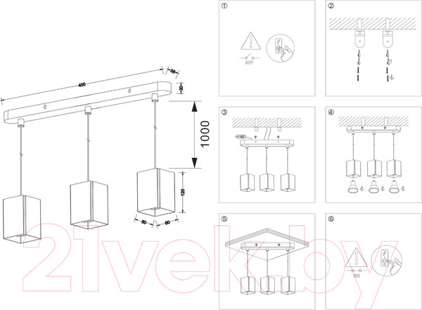 Изображение товара Люстра Ambrella Techno Spot TN5138/3 WH (белый)
